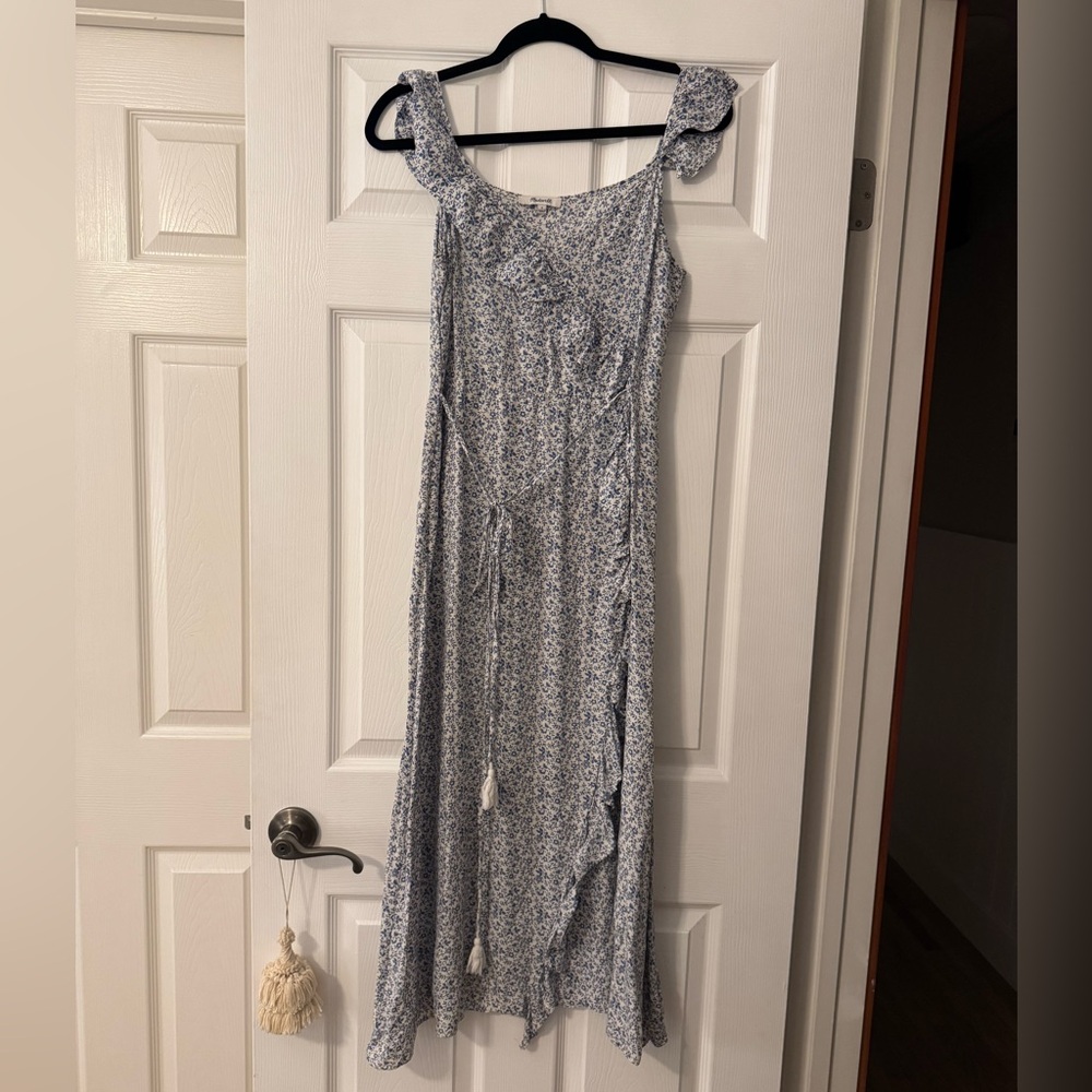 Madewell Asymmetrical Light Blue Floral Dress